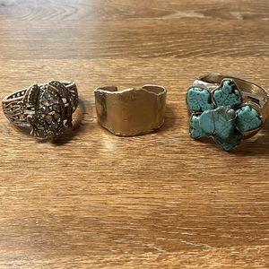 Set of 3 gold style cuffs